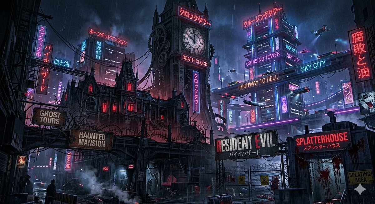 AI Prompt for Cyberpunk Horror Cityscape