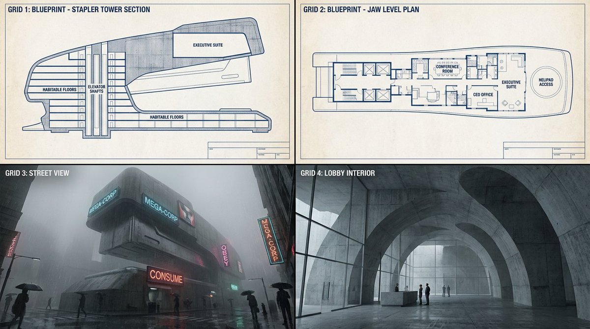 AI Prompt for Dystopian Architecture Design: Transform Objects into Brutalist Concrete Buildings