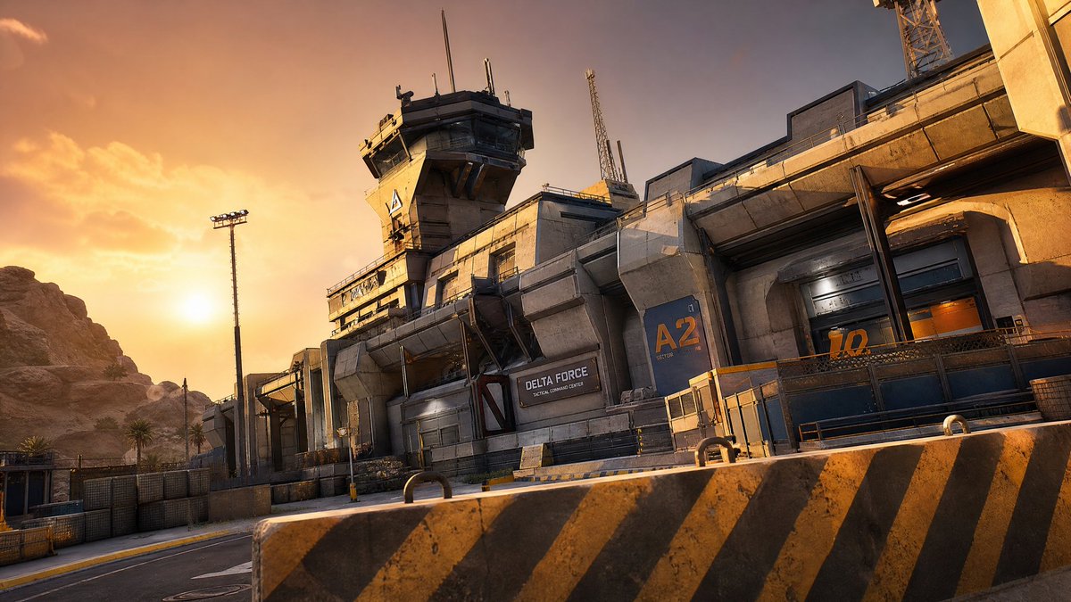 AI Prompt for Futuristic Desert Military Base at Sunset