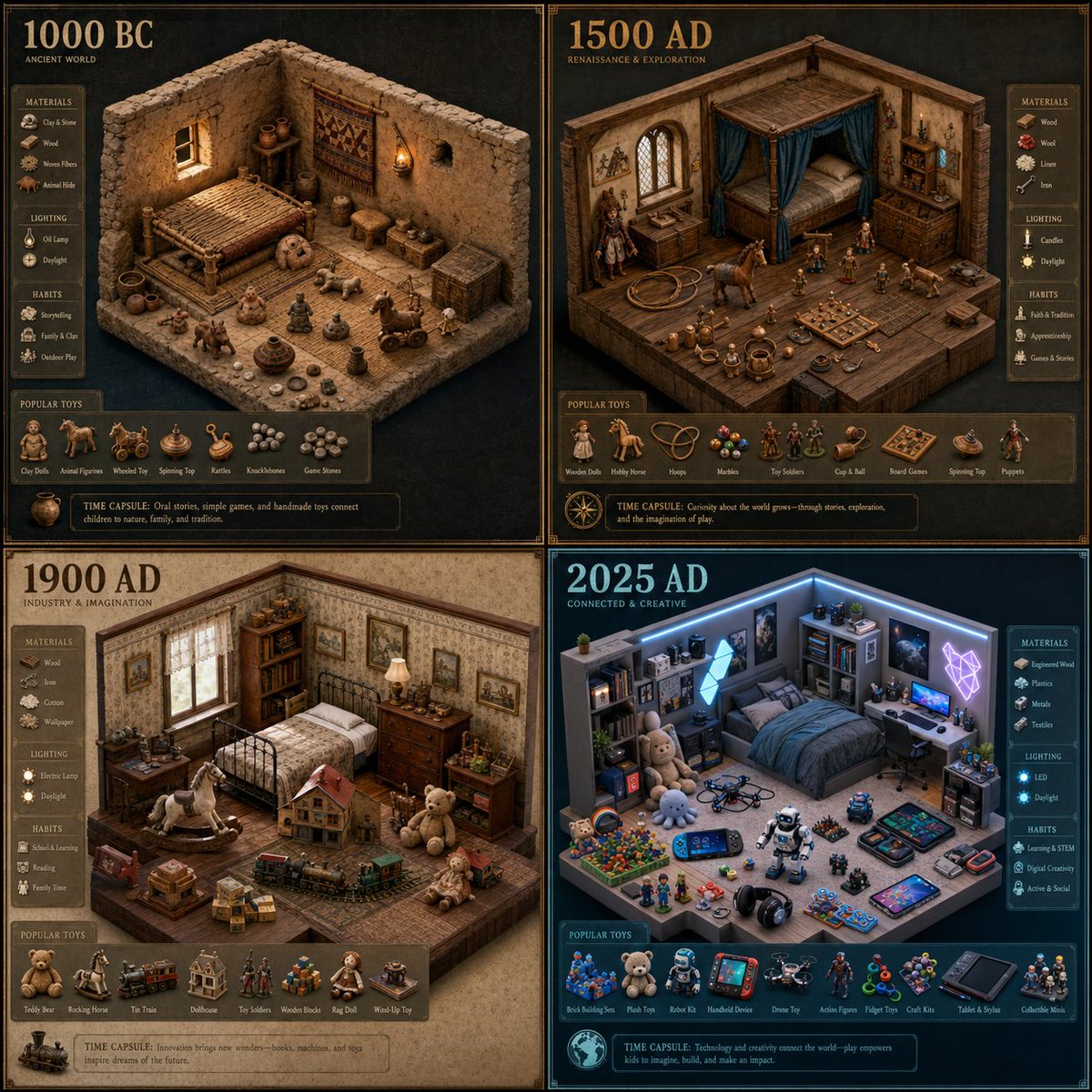 AI Prompt for Isometric Historical Bedroom Interior Maps