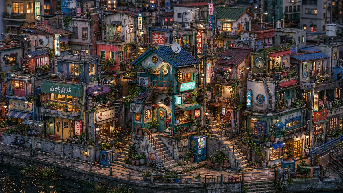 AI Prompt for Japanese Dusk Cityscape