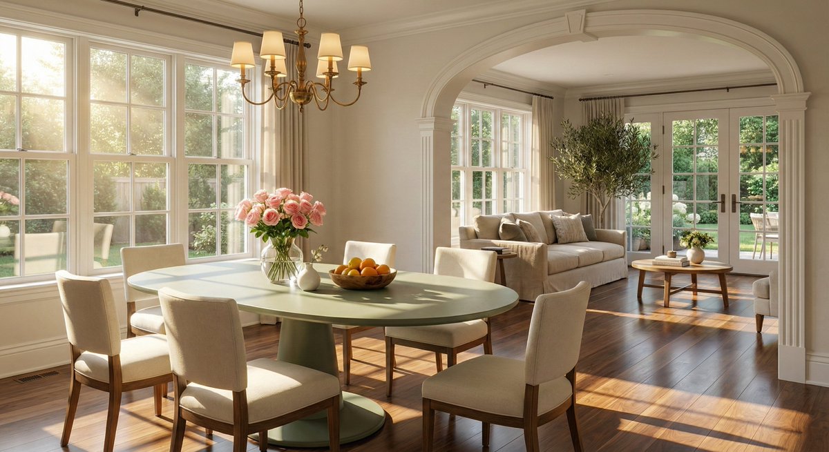 AI Prompt for Luxury Dining Room and Living Space Photography
