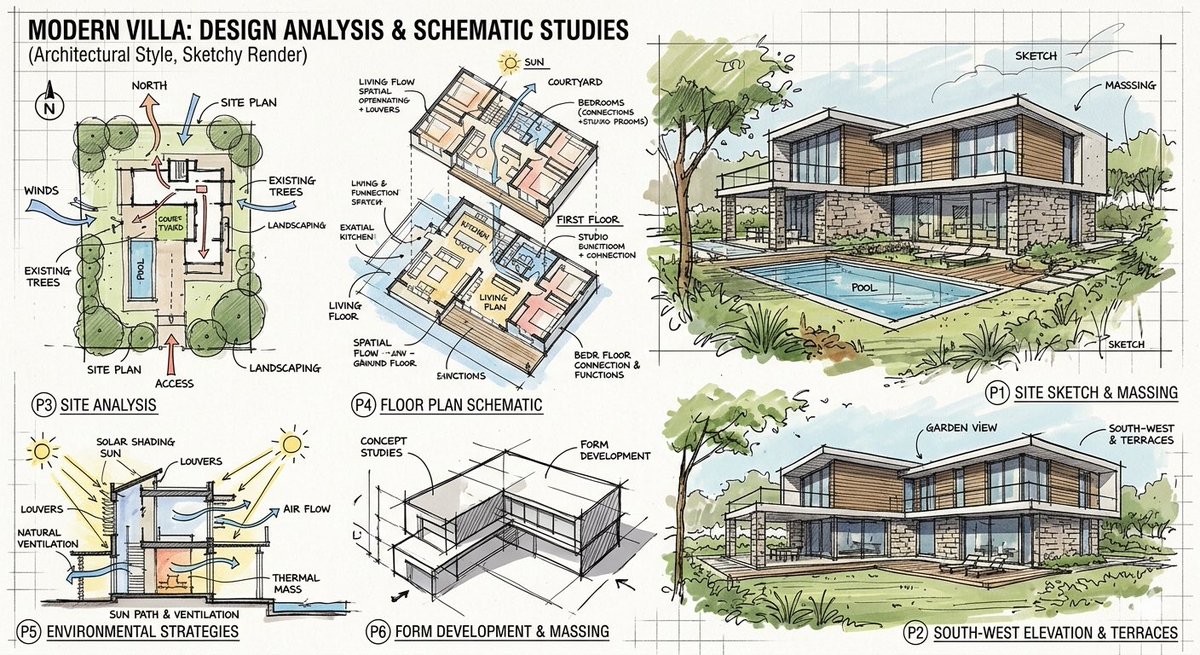 AI Prompt for Modern Villa Layout Design