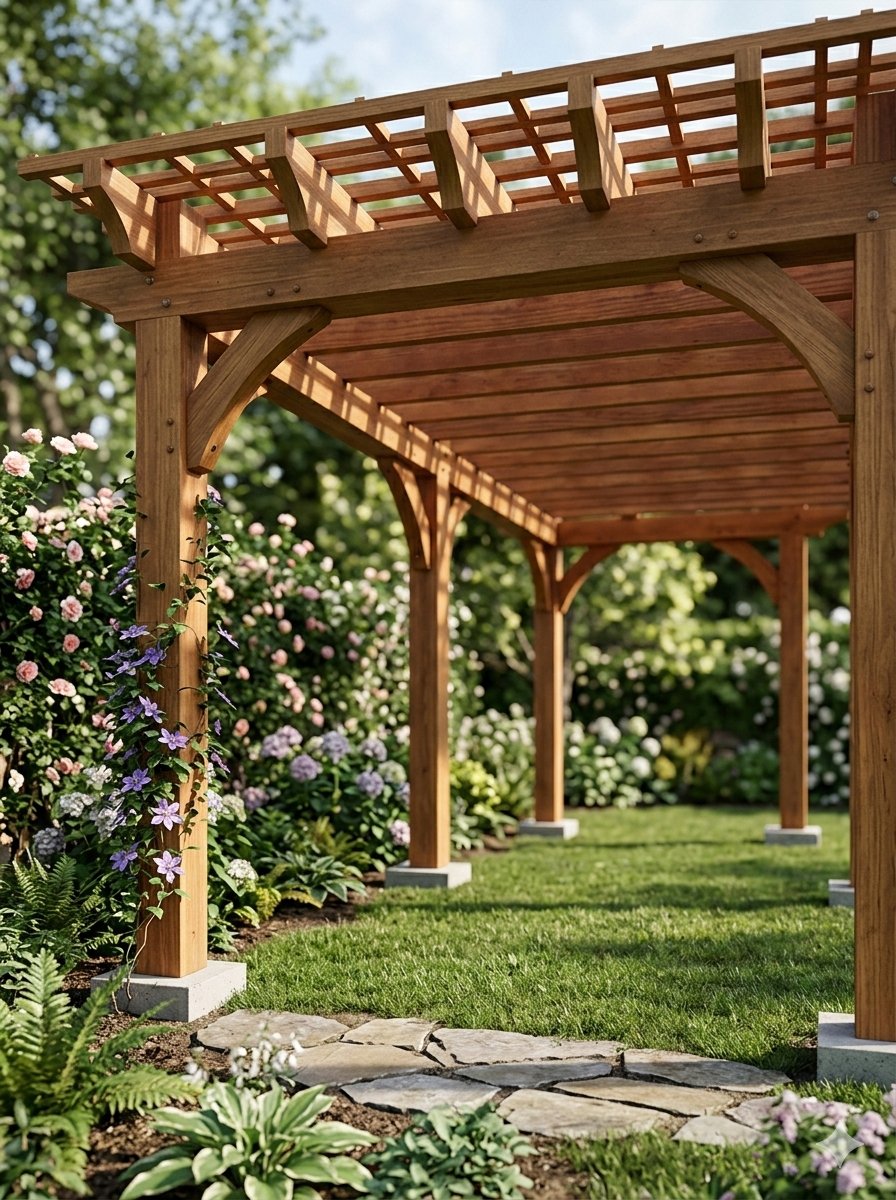 AI Prompt for Pergola 3D Rendering from Sketch