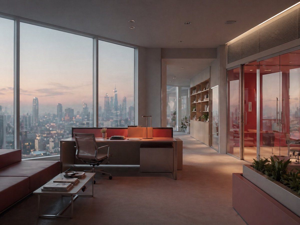 AI Prompt for Realistic High-Rise Executive Office Interior with City Views