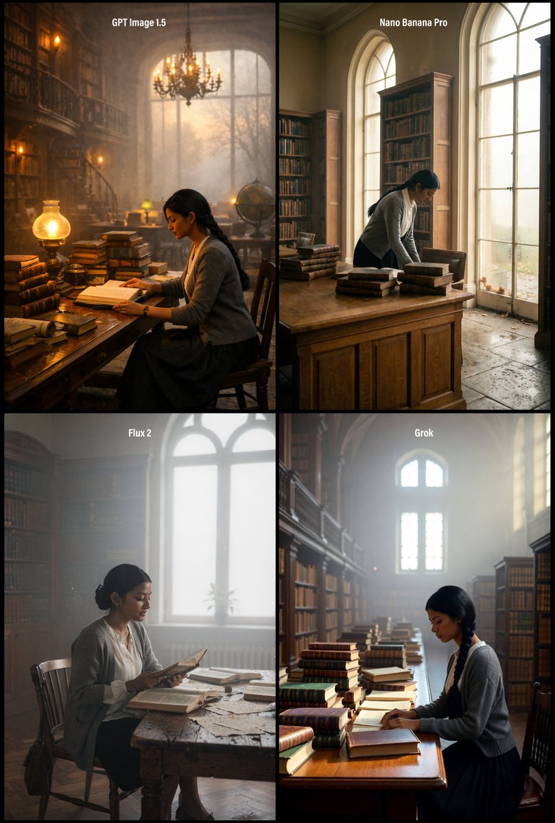 AI Prompt for Realistic Library Scenes with Foggy Autumn Dawn Ambiance