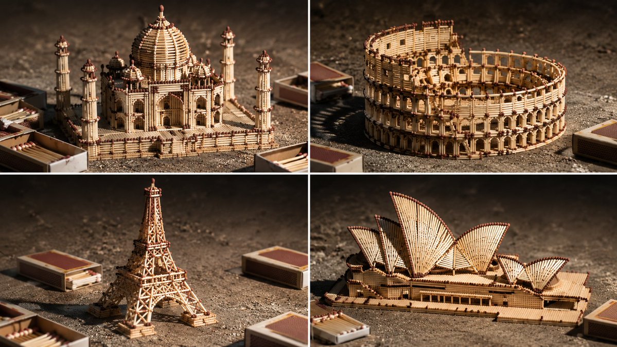 AI Prompt for Realistic Matchstick Architectural Models