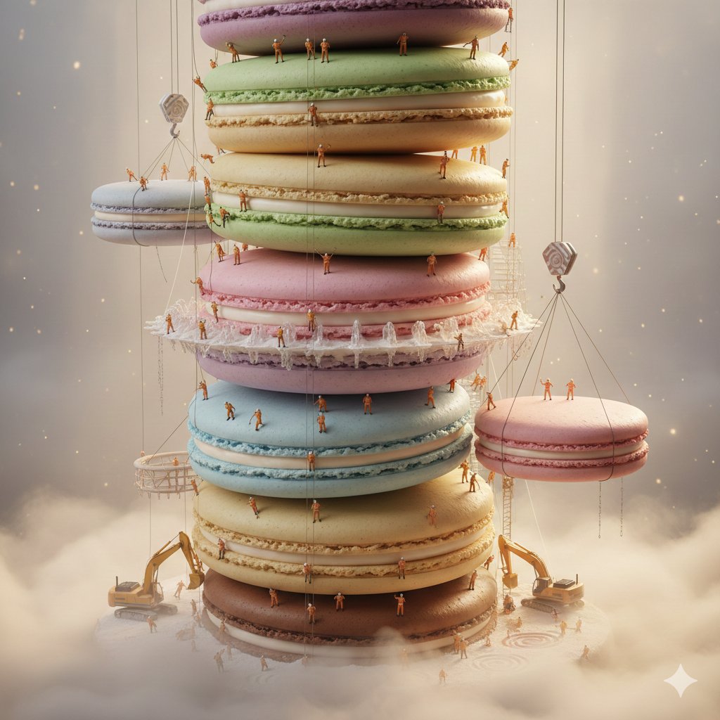 AI Prompt for Surreal Macaron Architecture Cinematic Video