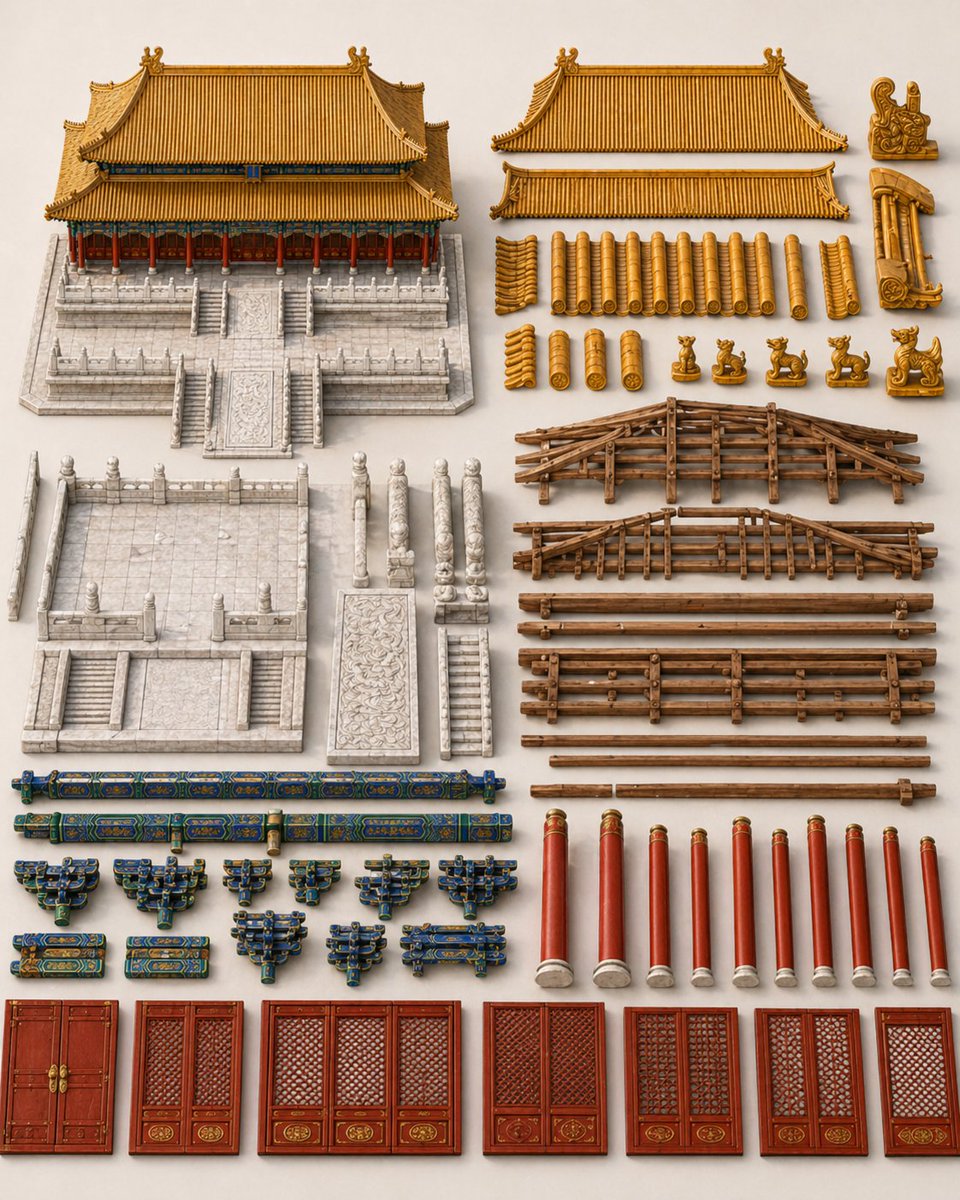 AI Prompt for Traditional Chinese Palace Building Architecture Blueprint