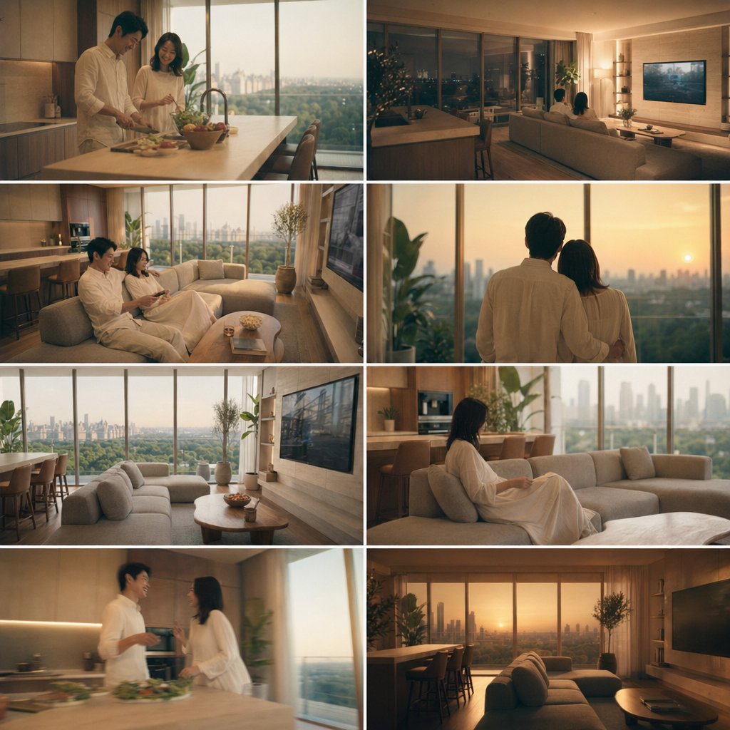 AI Prompt for Upgraded Home Interior Storyboard with Couple Photo