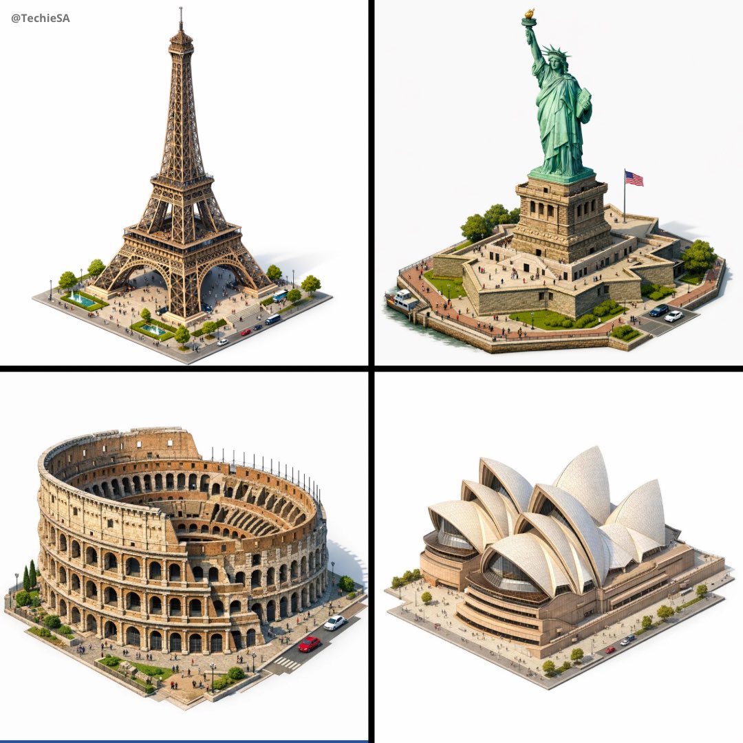Isometric 3D Architectural Landmark Rendering 1080x1080