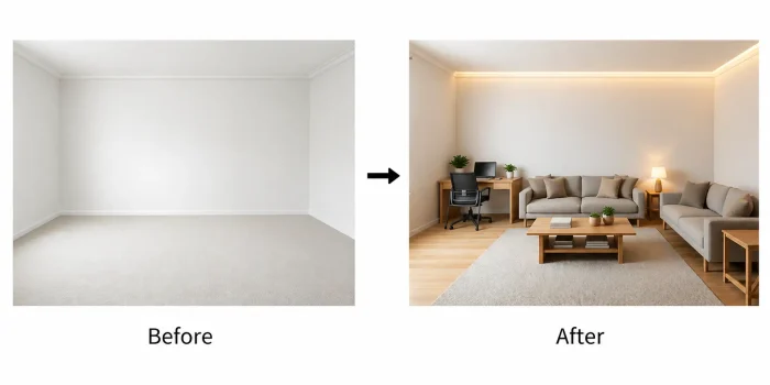 Japandi Studio Apartment Design with AI