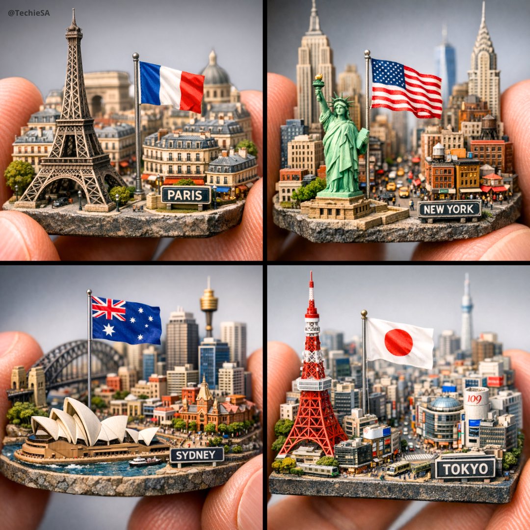 Miniature City Diorama Macro Photography Prompt