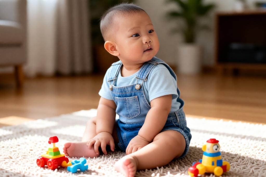 Adorable Baby Rug Photo Prompt – Natural Candid Shot