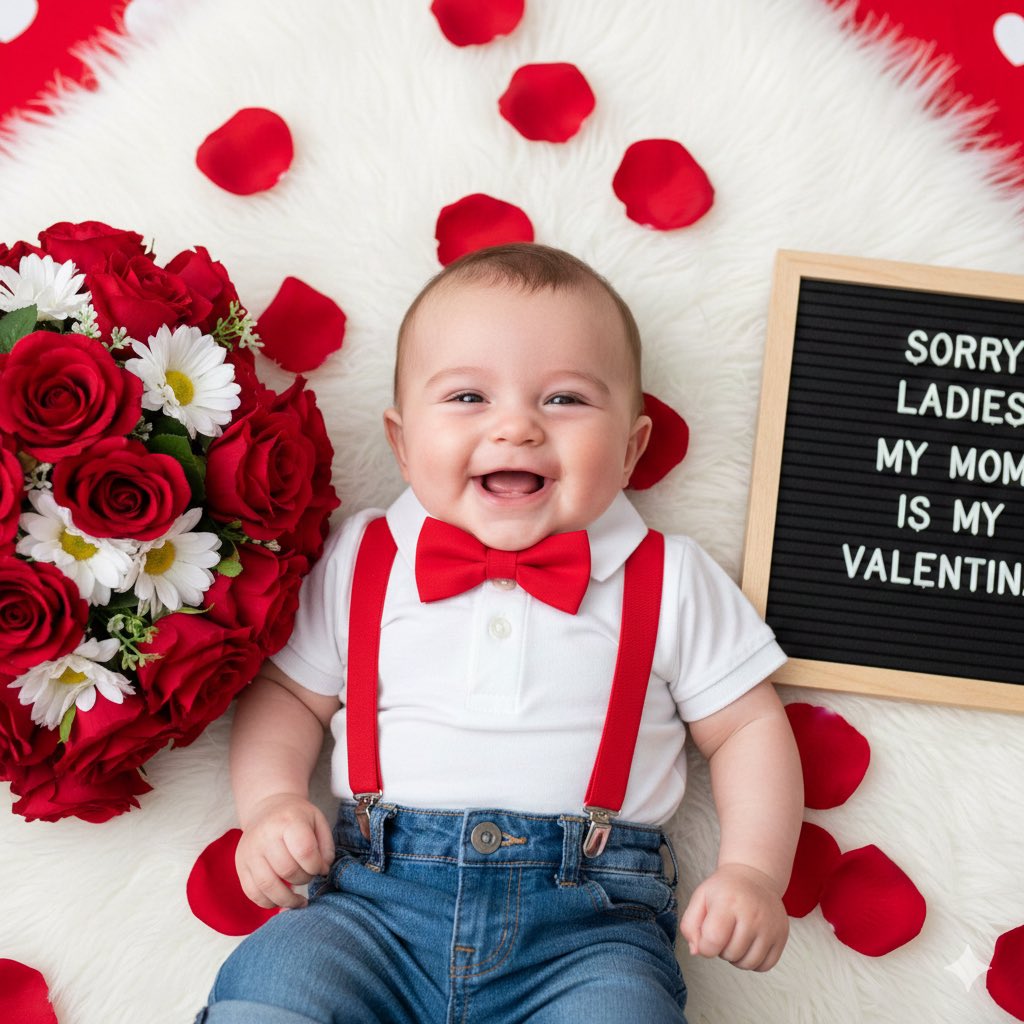 AI Prompt for Ultra-Realistic Baby Boy Portrait with Valentine's Day Theme