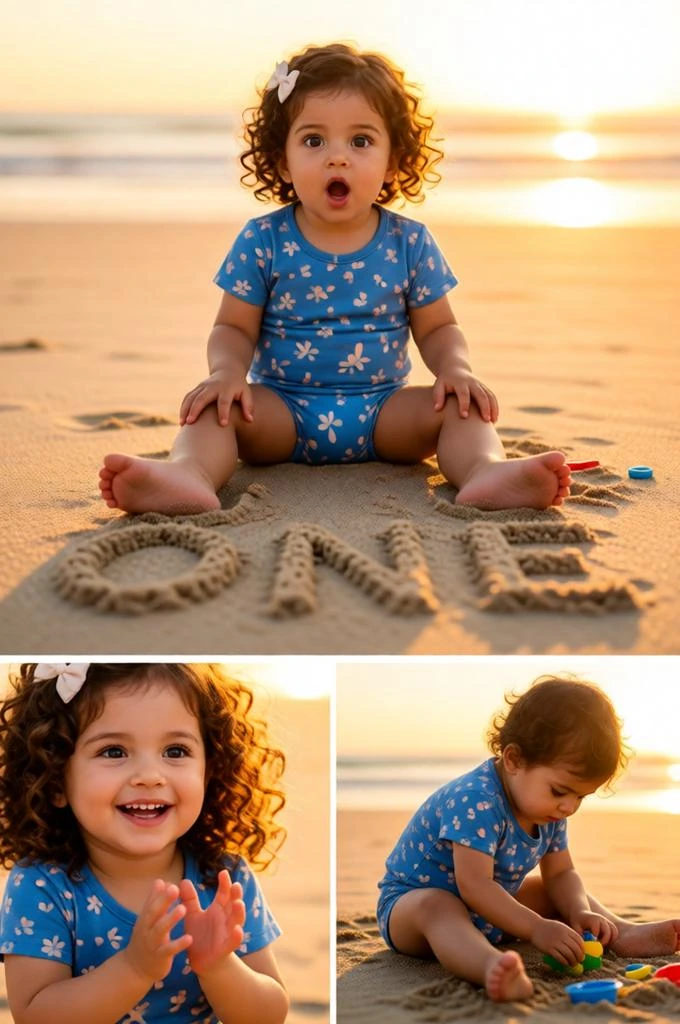 Baby Boy Sunset Beach Photoshot with Cinematic AI