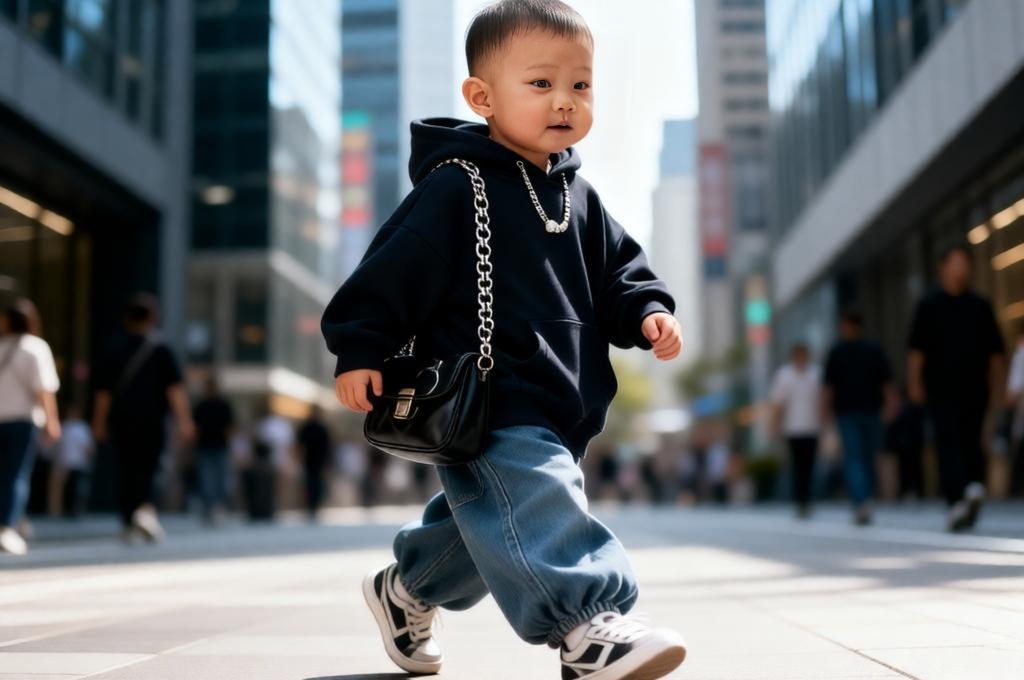 Cinematic Korean Street Style Baby Photoshoot
