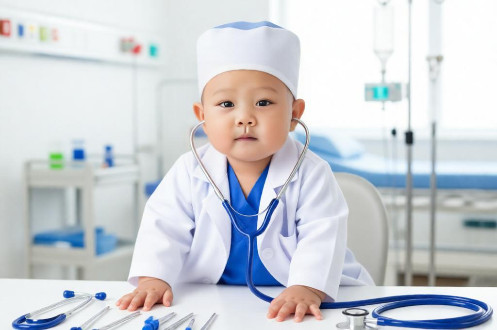 Cute Baby Doctor Photo Shoot – Realistic DSLR Portrait