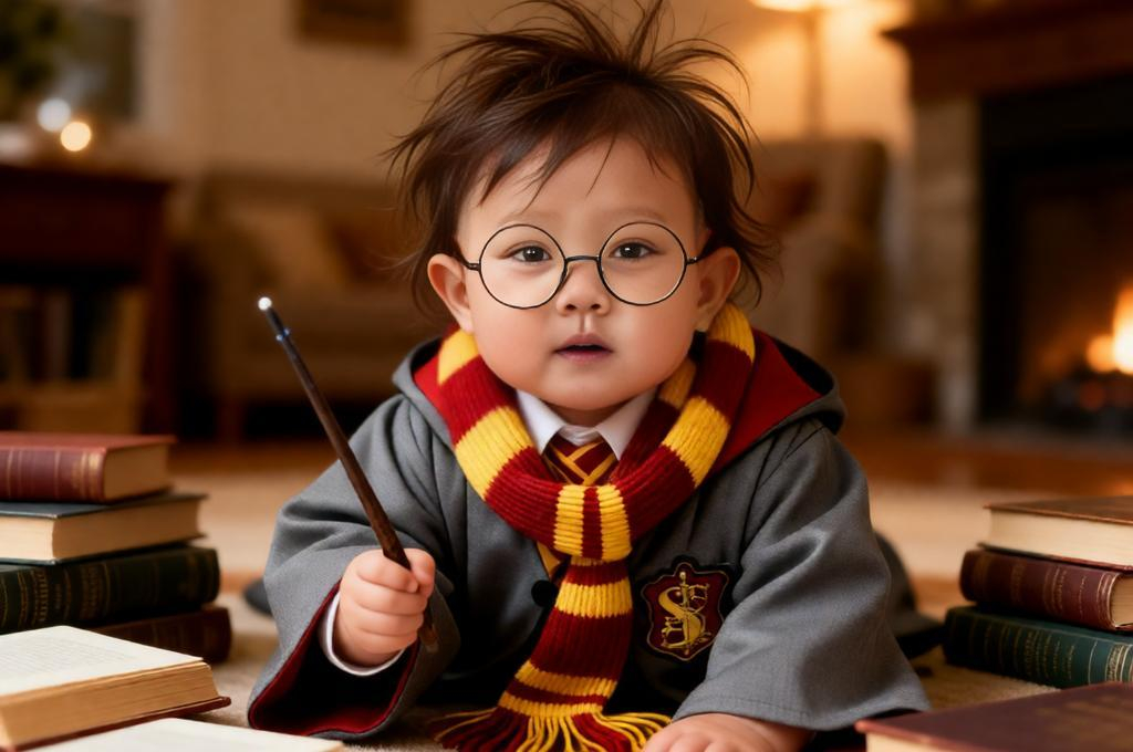 Cute Gryffindor Baby Portrait Photo Prompt