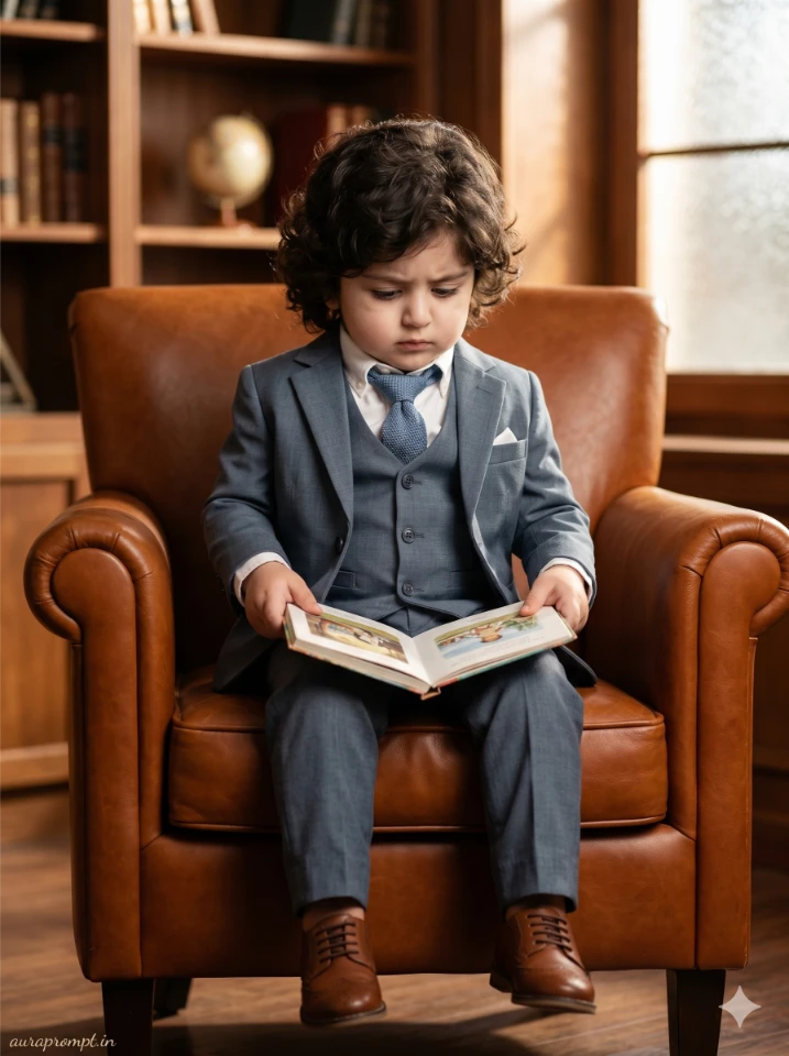 Dapper Baby Boy in 3-Piece Suit AI Photo Prompt