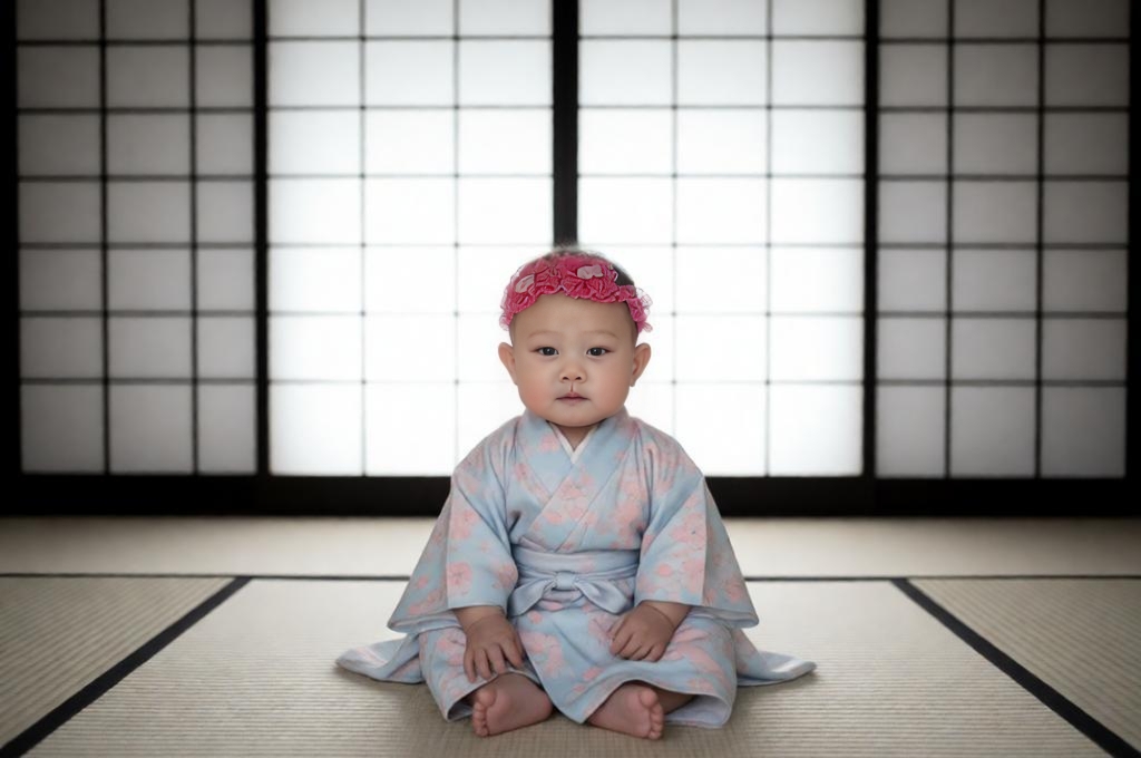 Pastel Kimono Baby Portrait Prompt