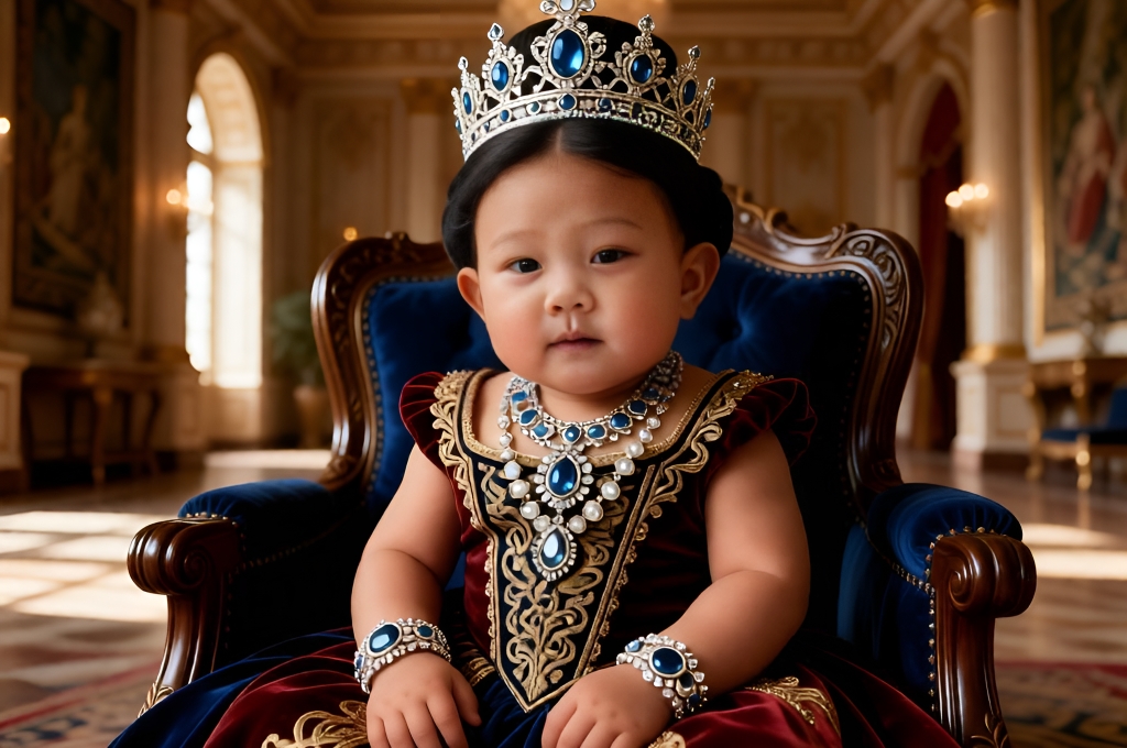 Royal Baby Photo Shoot: Queen Costume in Palace
