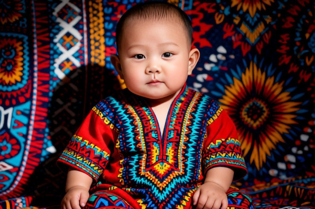Vibrant Tribal Baby Portrait Prompt