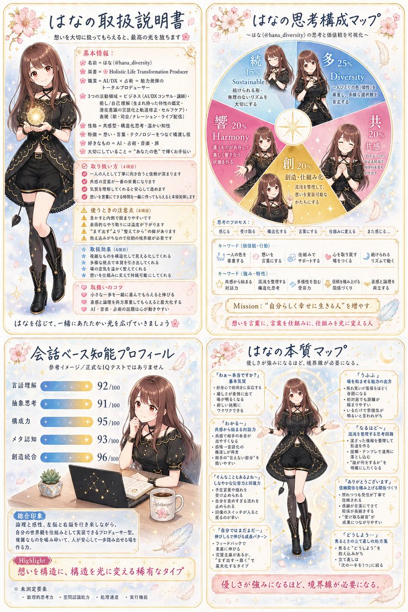 AI Prompt for Anime-Style Character Infographic Poster