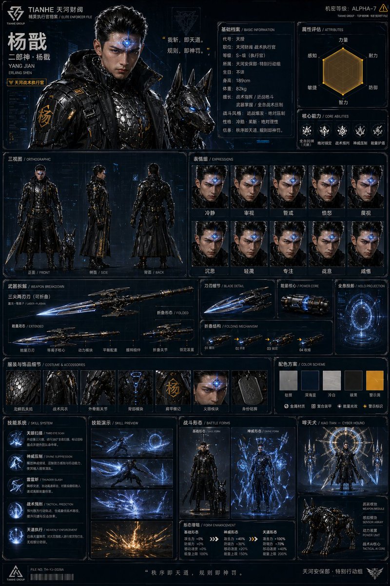 Use AI to Generate a Cyberpunk Erlang Shen Character Design Prompt