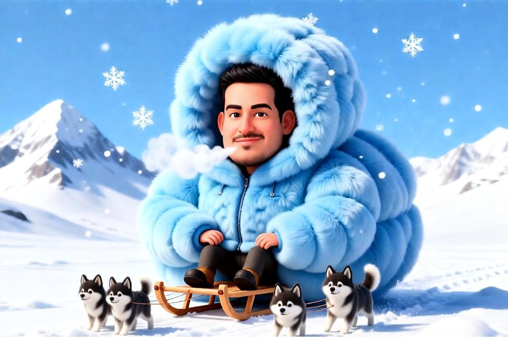 3D Arctic Explorer Caricature AI Prompt