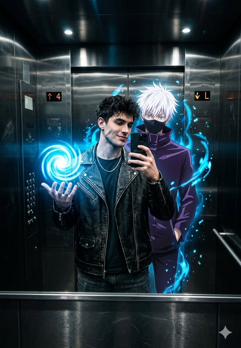 AI Prompt: Anime-Inspired Elevator Mirror Selfie for AI Art Generators
