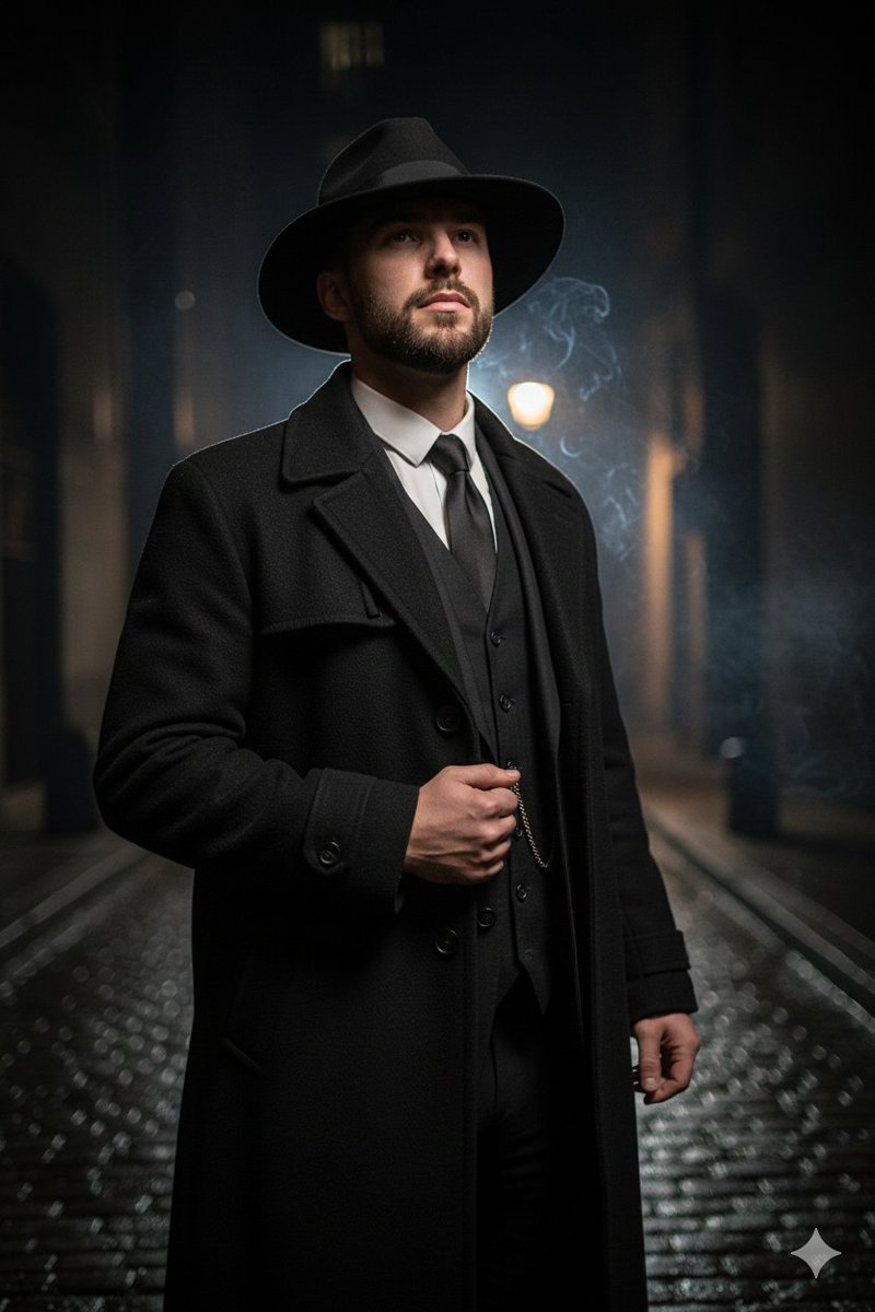 AI Prompt for 1920s Noir Gangster Portrait with Face Influence
