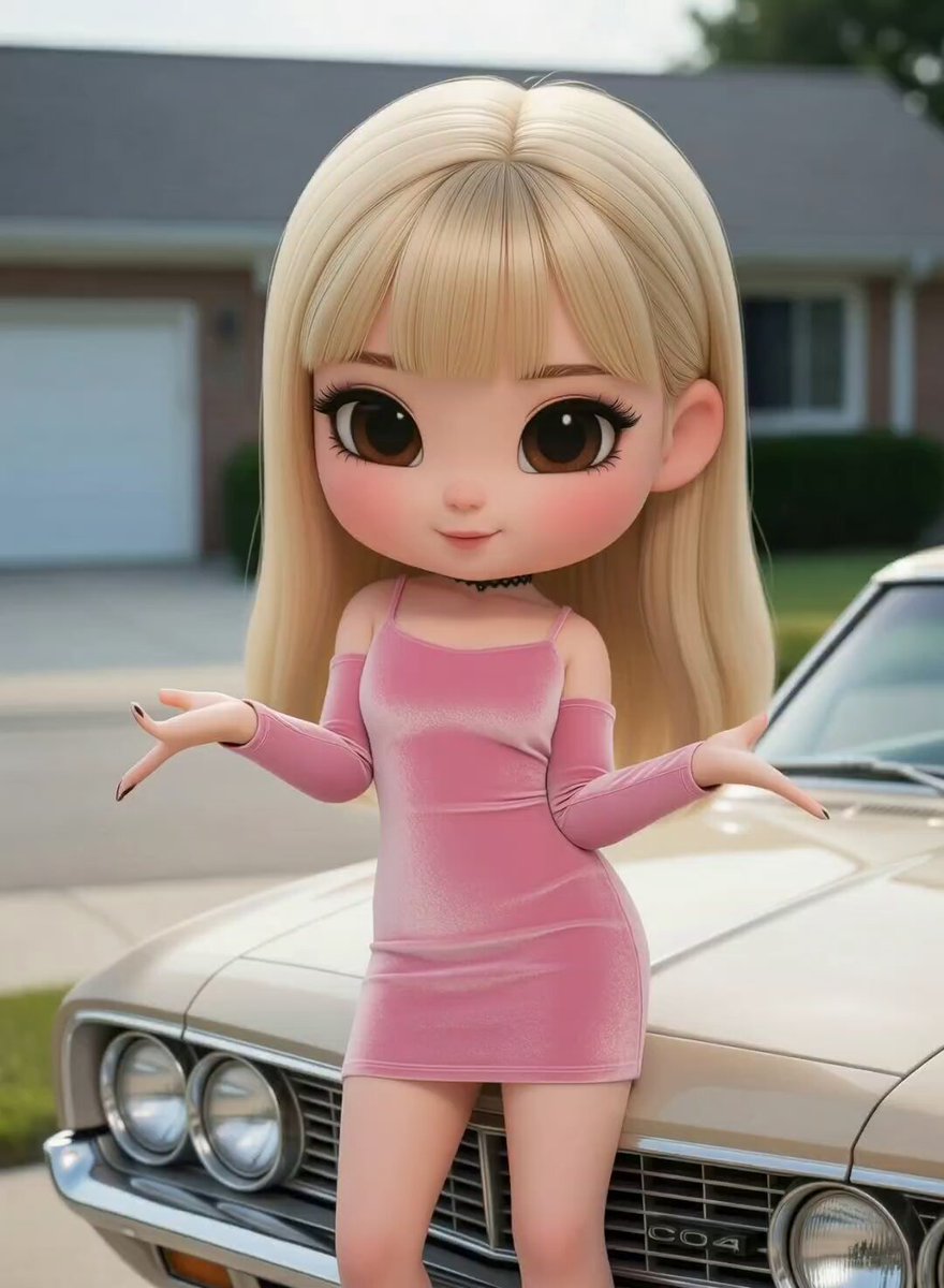 AI Prompt for 3D Animated Chibi Character with Car Background
