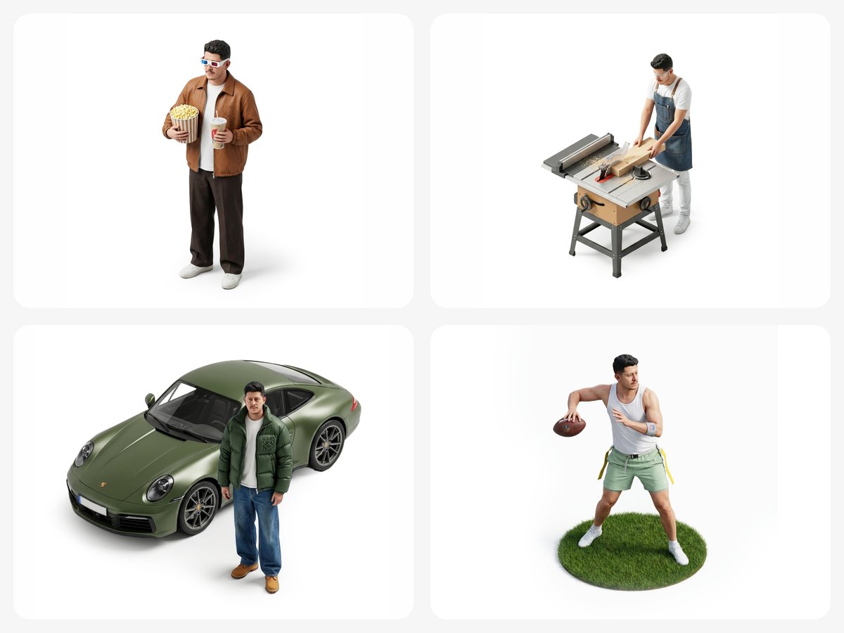 AI Prompt for 3D Isometric Character Models from Selfie Images