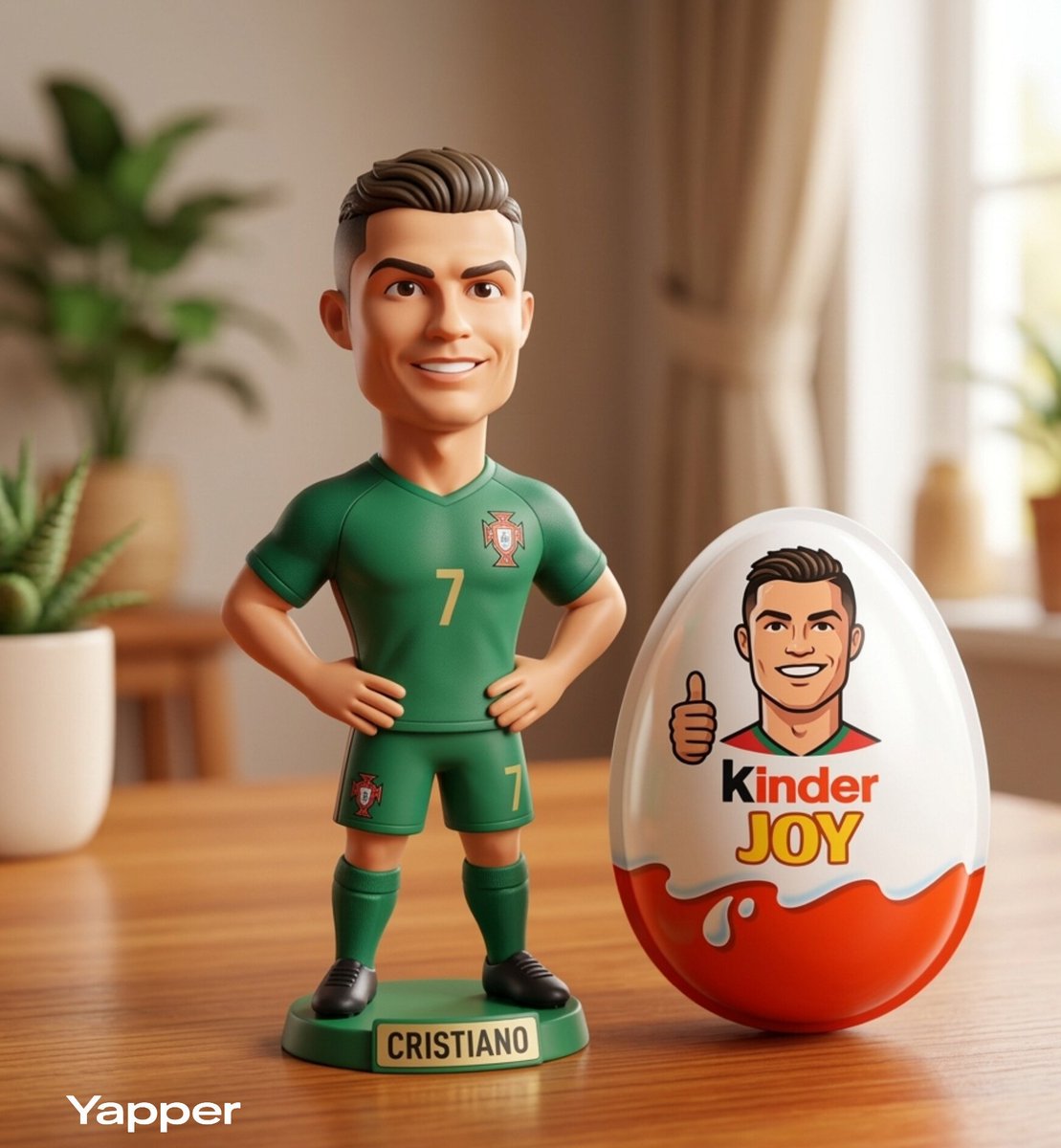 AI Prompt for 3D Product Rendering: Pixar-Style Collectible Figurine with Cristiano Ronaldo