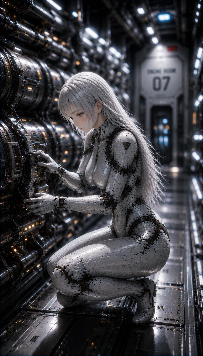 AI Prompt for a Female Cyberpunk Android in a Futuristic Spaceship