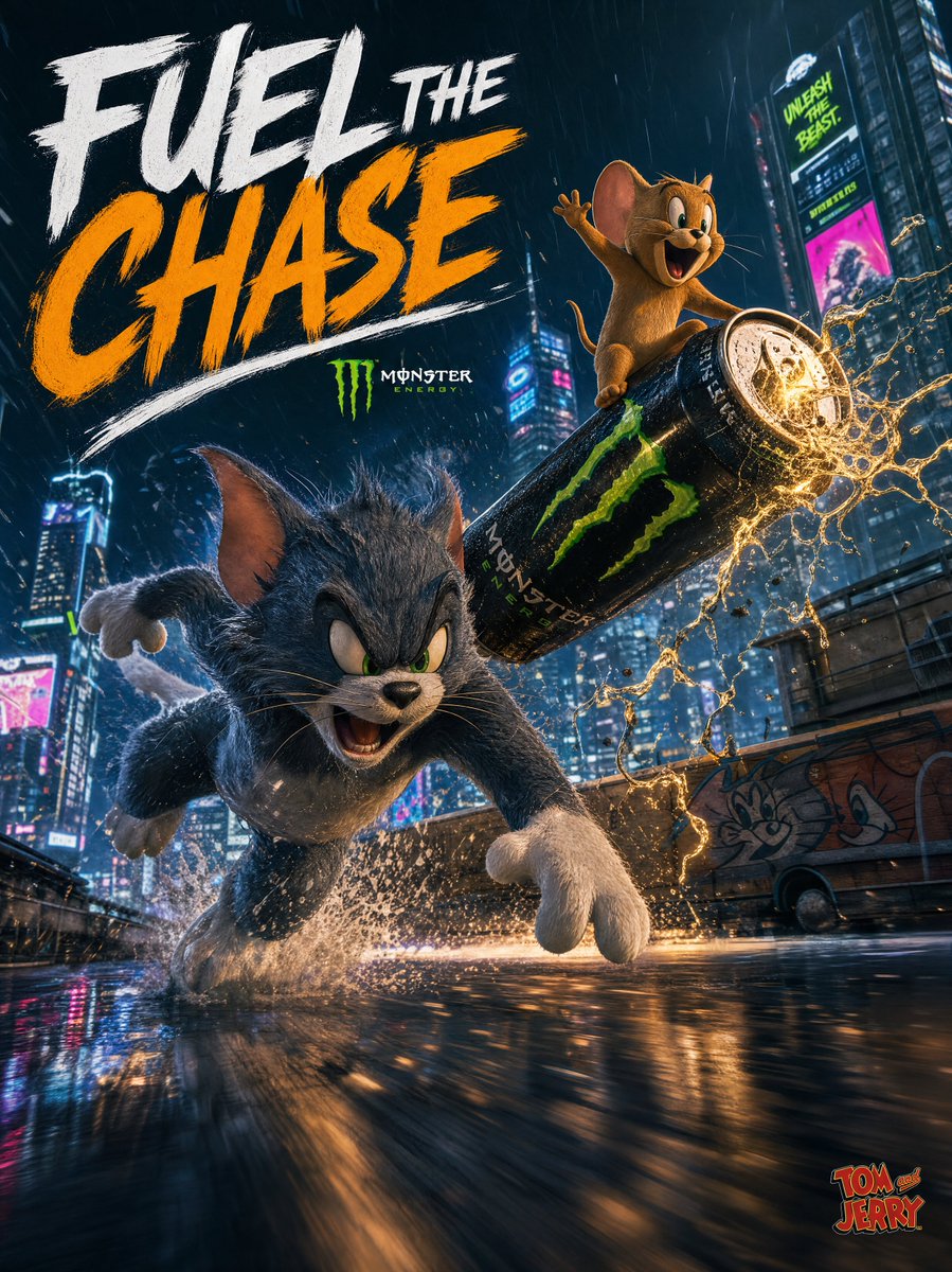AI Prompt for a Hyper-Cinematic Cartoon Poster with Tom and Jerry in a Futuristic City