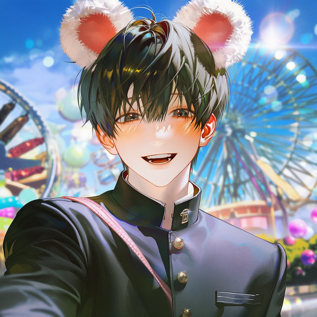 AI Prompt for Amusement Park Date Scene with Character Portrait