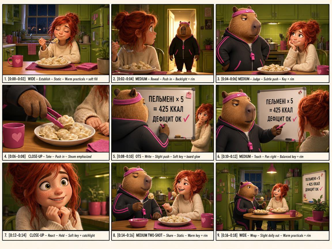 AI Prompt for Animated Capybara Nutrition Coach Kitchen Scene