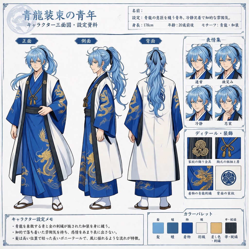 AI Prompt for Anime Character Design Sheet