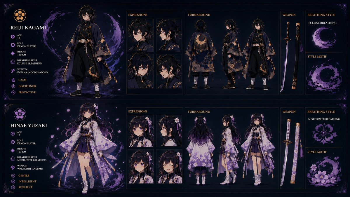 AI Prompt for Anime Character Reference Sheet