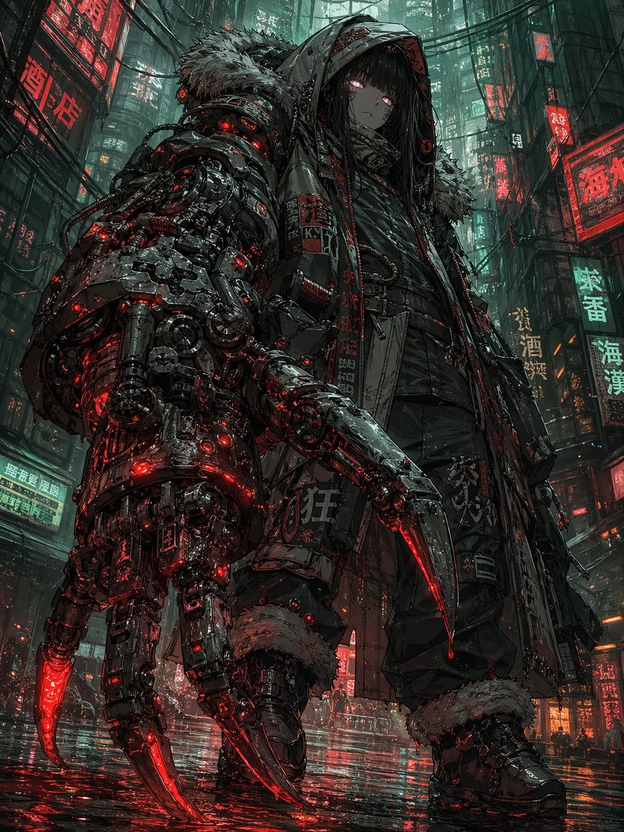 AI Prompt for Anime Cyberpunk Character Portrait in Neon Futuristic City