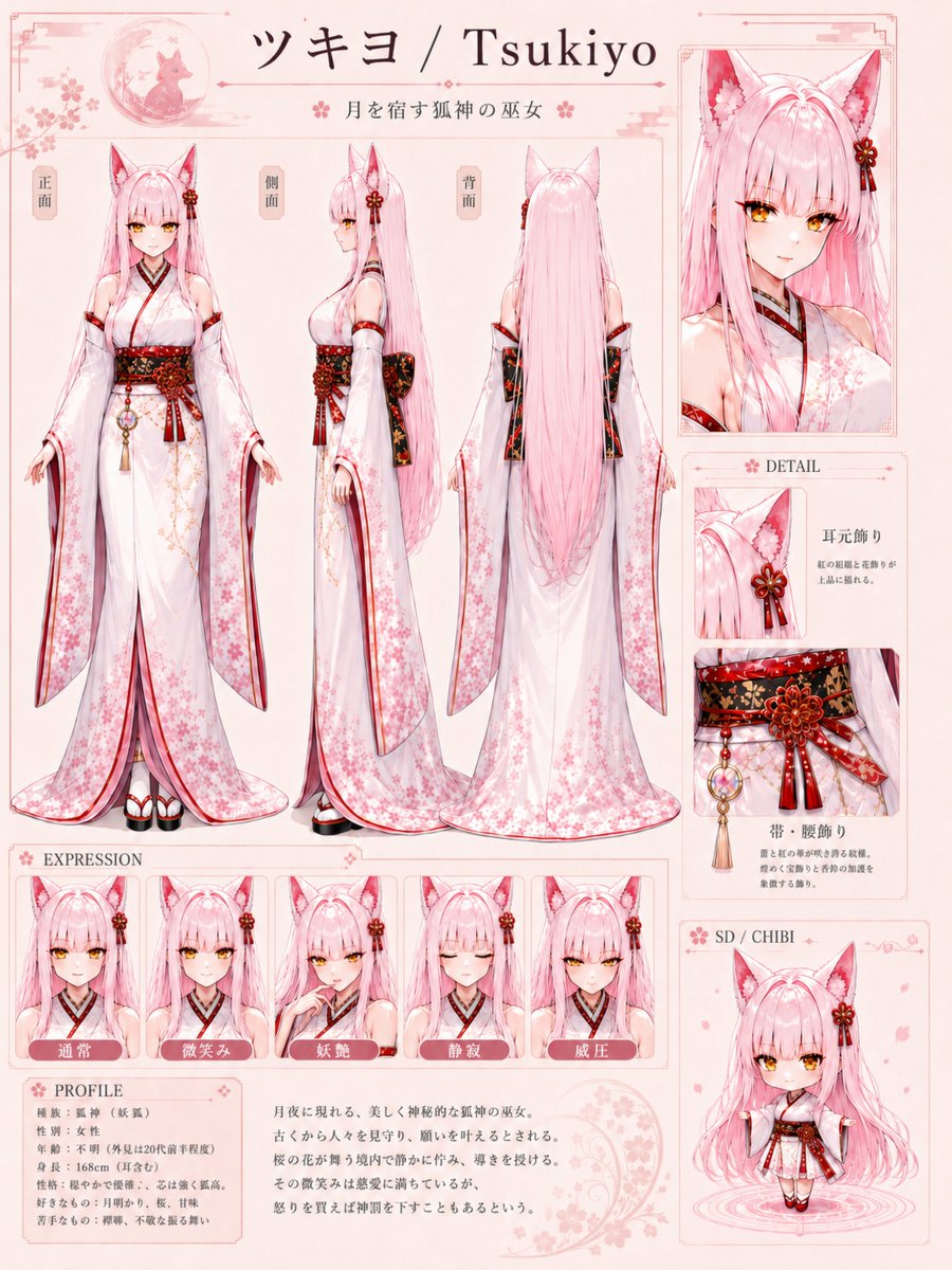 AI Prompt for Anime Fox Shrine Maiden Character Design
