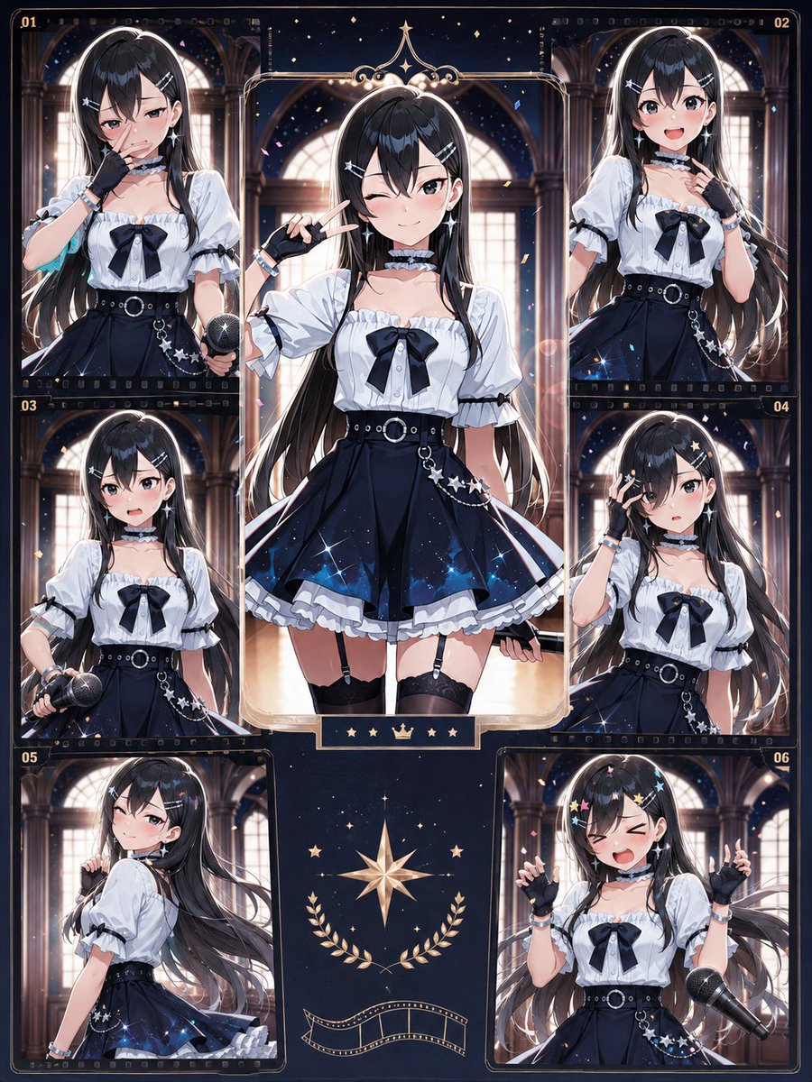 AI Prompt for Anime Idol Poster Design with Character Poses