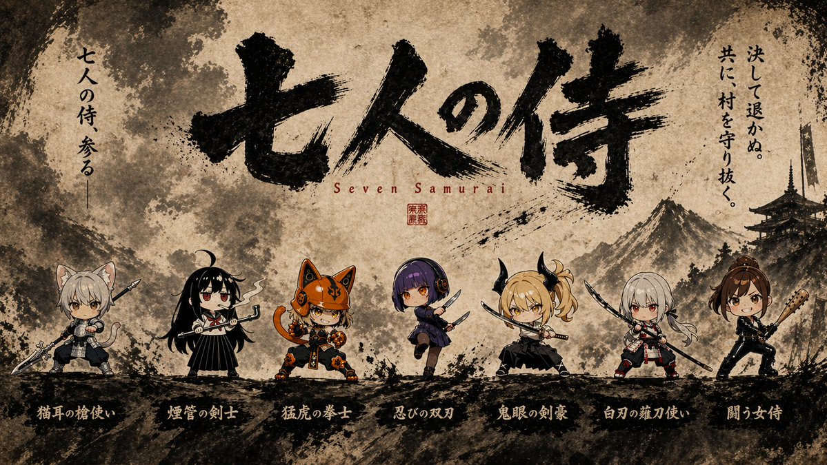 AI Prompt for Anime-Inspired Chibi Samurai Posters in Japanese Ink Style