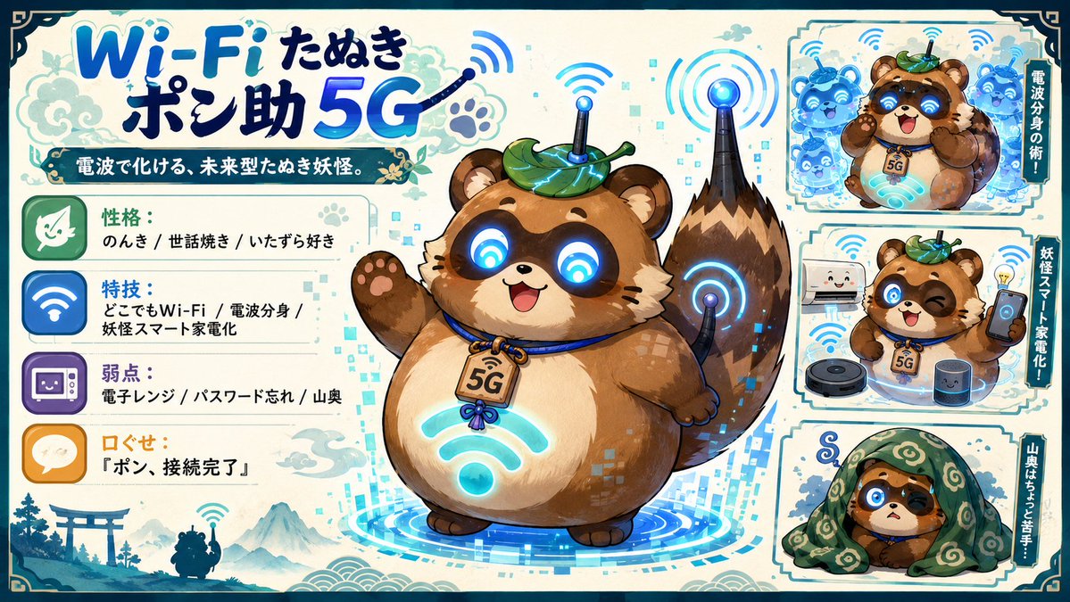 AI Prompt for Anime-Inspired Cyberpunk Wi-Fi Tanuki Character Assets