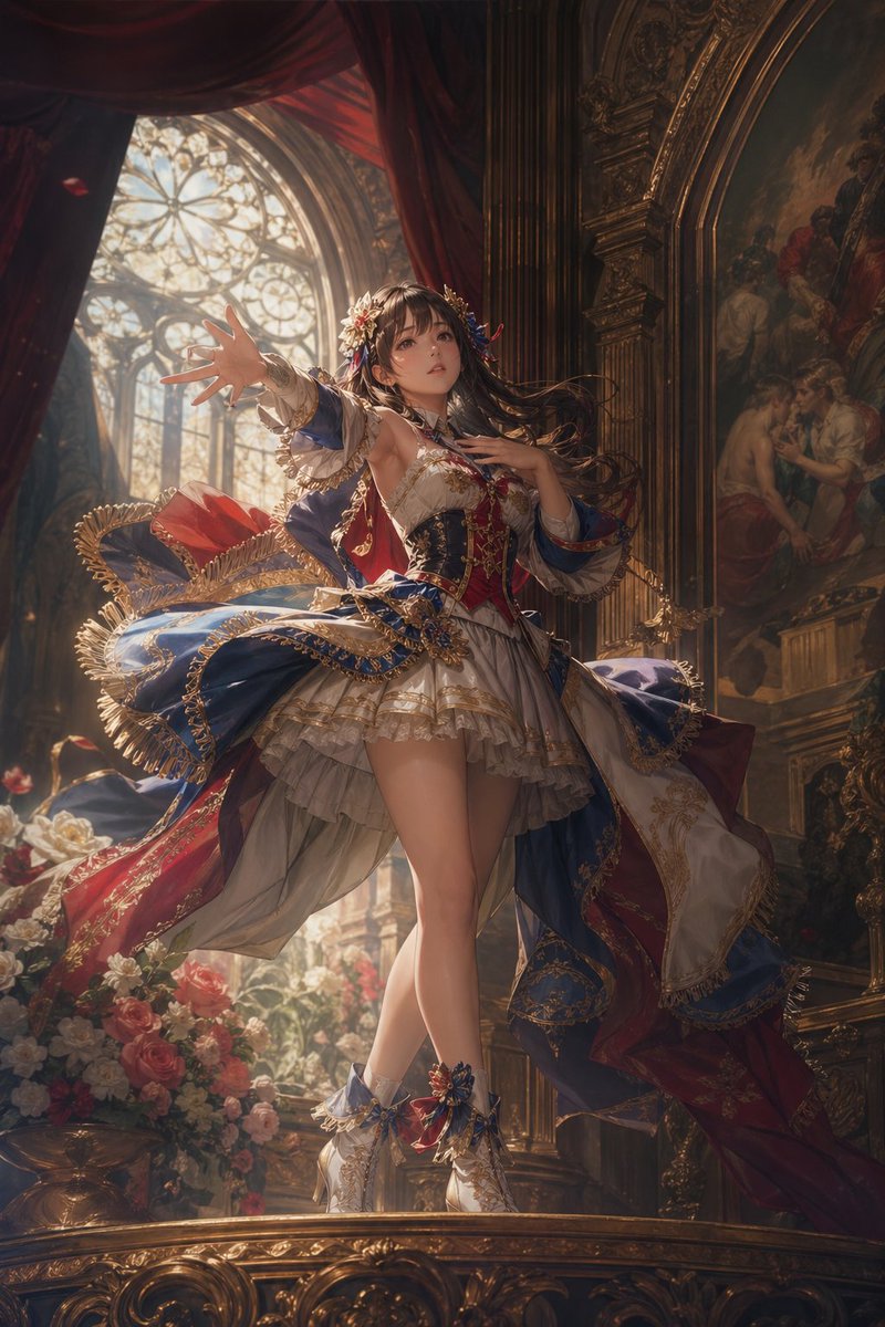 AI Prompt for Anime-Inspired Full-Body Female Characters in Ornate Palace Interiors