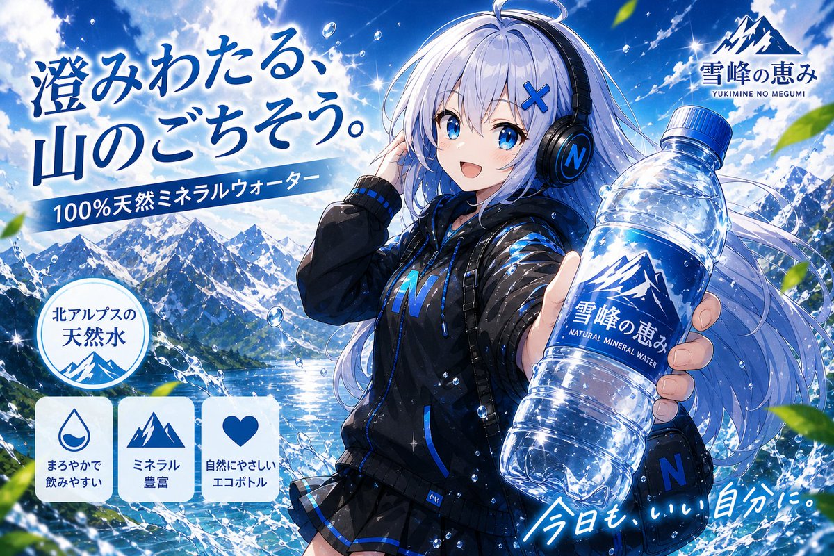 AI Prompt for Anime-Inspired Mineral Water Poster