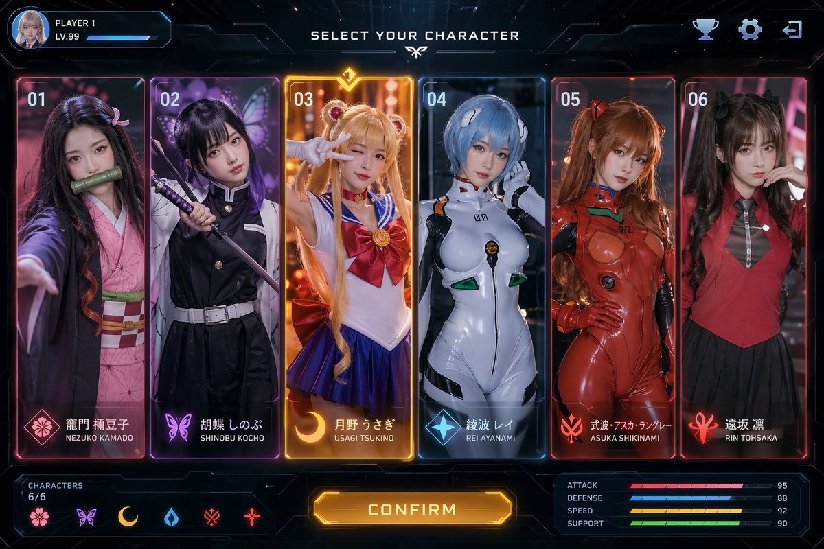 AI Prompt for Anime-Inspired Sci-Fi Character UI Card Images