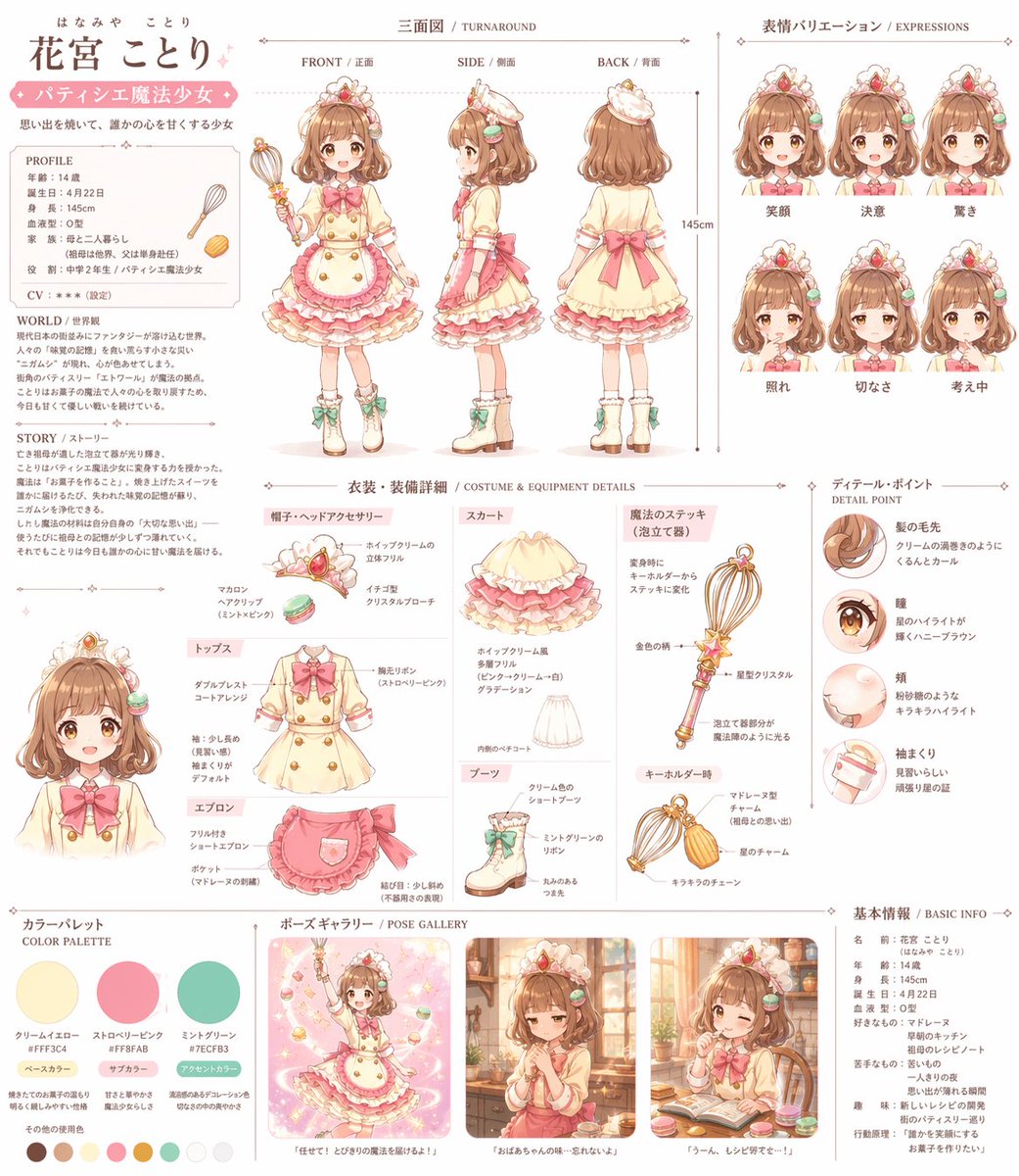 AI Prompt for Anime Magical Girl Character Design Document